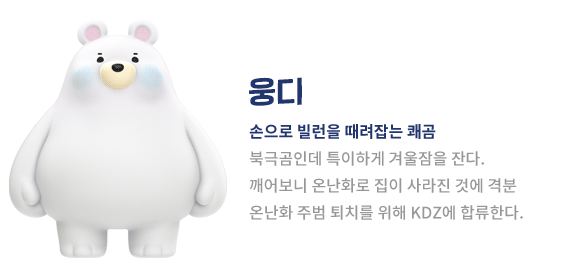 경동나비엔 KDZ 캐릭터 멤버 '웅디' 소개
